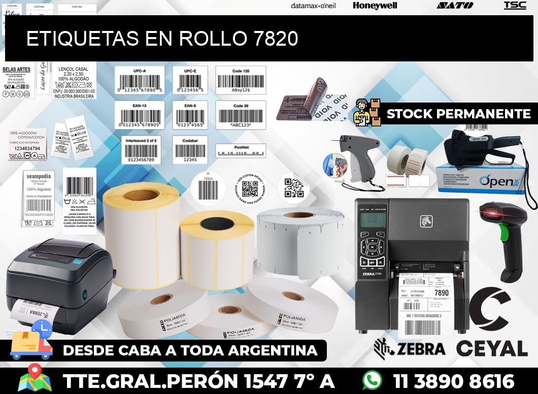 ETIQUETAS EN ROLLO 7820