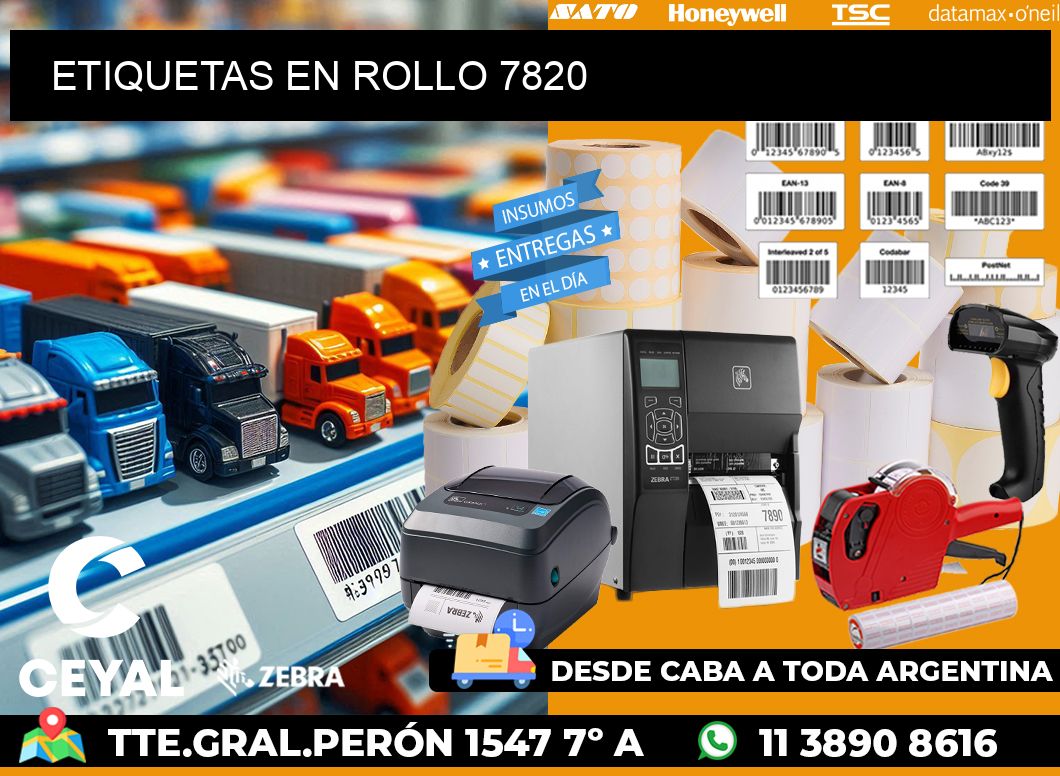 ETIQUETAS EN ROLLO 7820