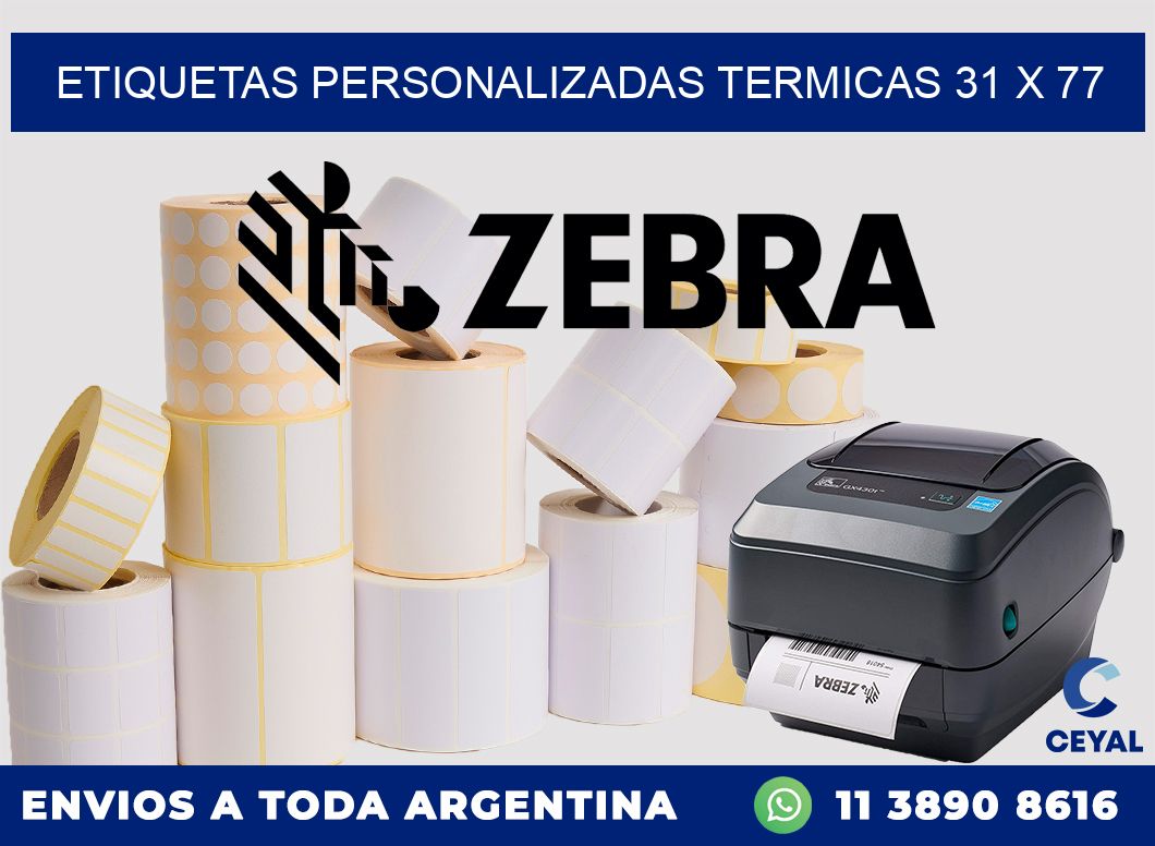 ETIQUETAS PERSONALIZADAS TERMICAS 31 x 77