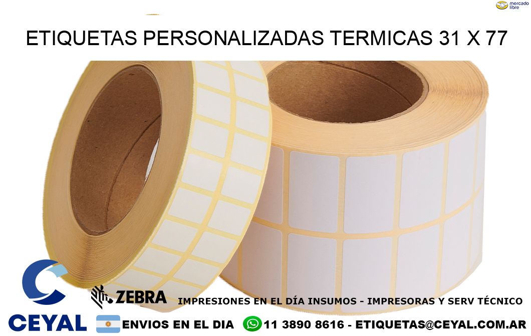 ETIQUETAS PERSONALIZADAS TERMICAS 31 x 77