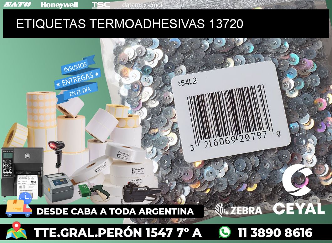 ETIQUETAS TERMOADHESIVAS 13720