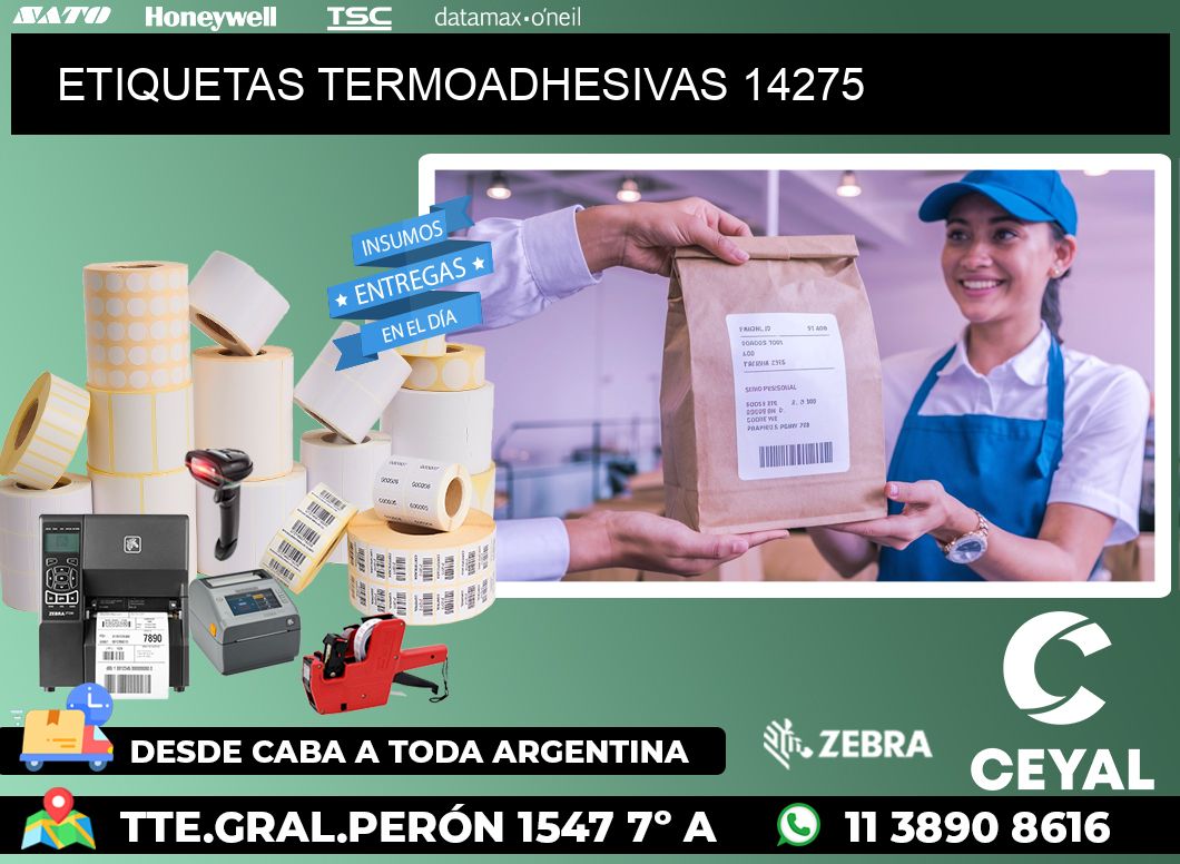 ETIQUETAS TERMOADHESIVAS 14275