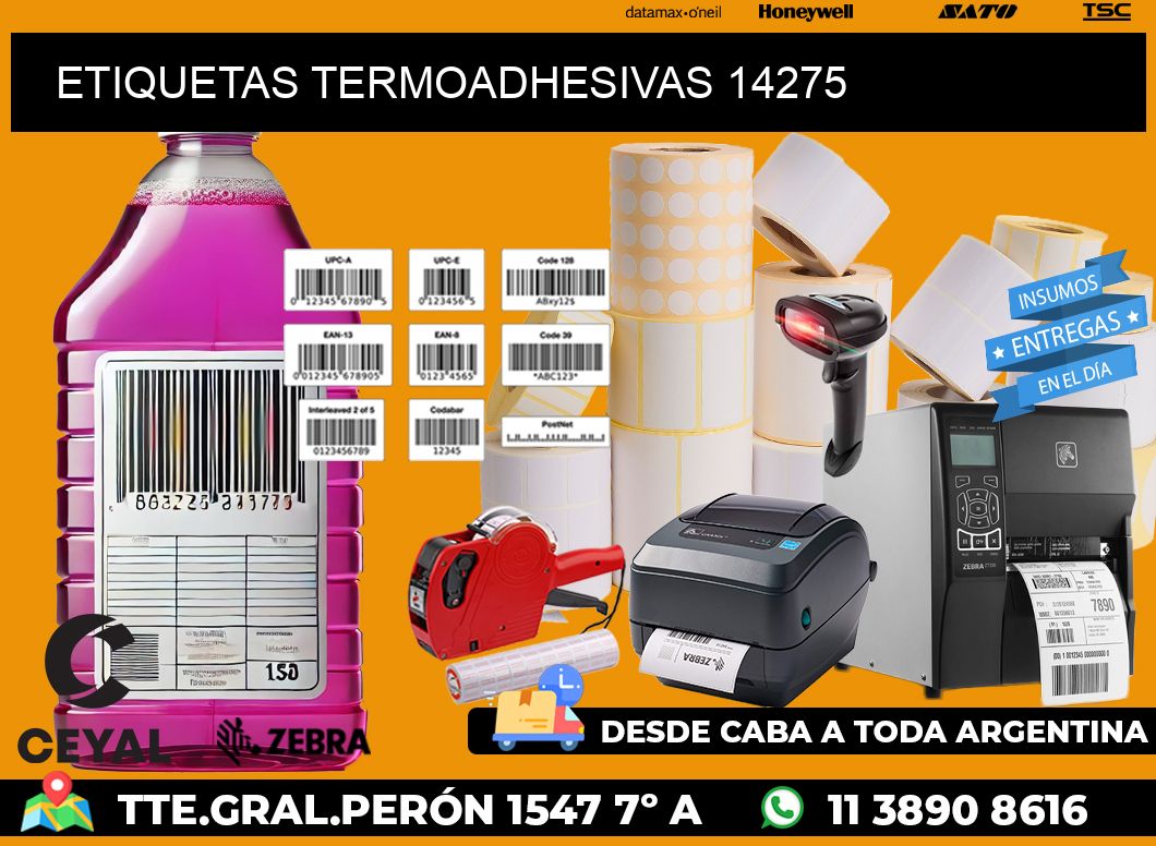 ETIQUETAS TERMOADHESIVAS 14275