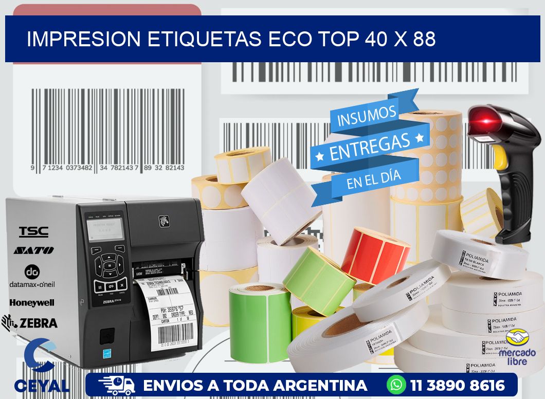 IMPRESION ETIQUETAS ECO TOP 40 x 88