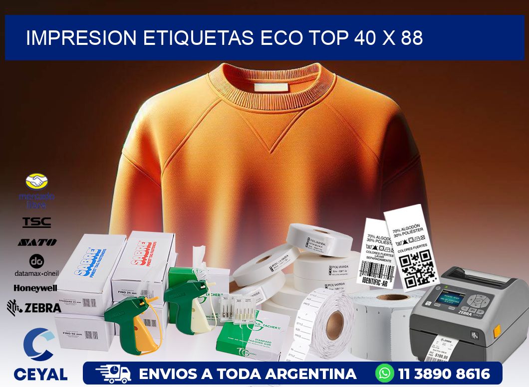 IMPRESION ETIQUETAS ECO TOP 40 x 88