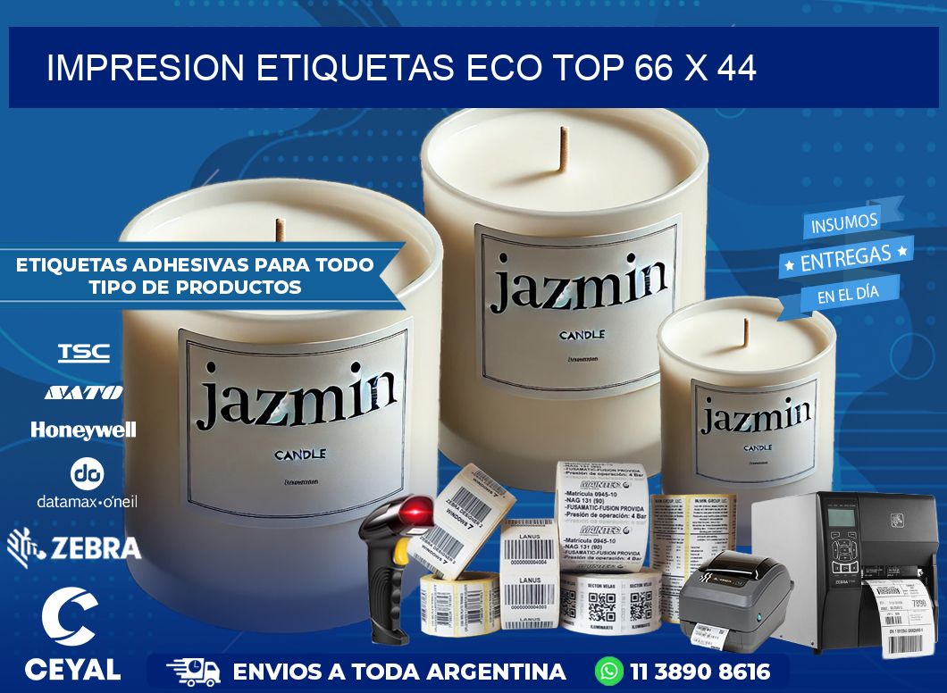 IMPRESION ETIQUETAS ECO TOP 66 x 44