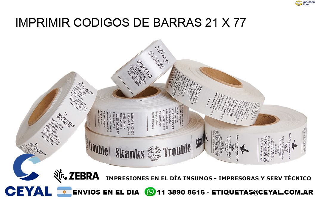 IMPRIMIR CODIGOS DE BARRAS 21 x 77