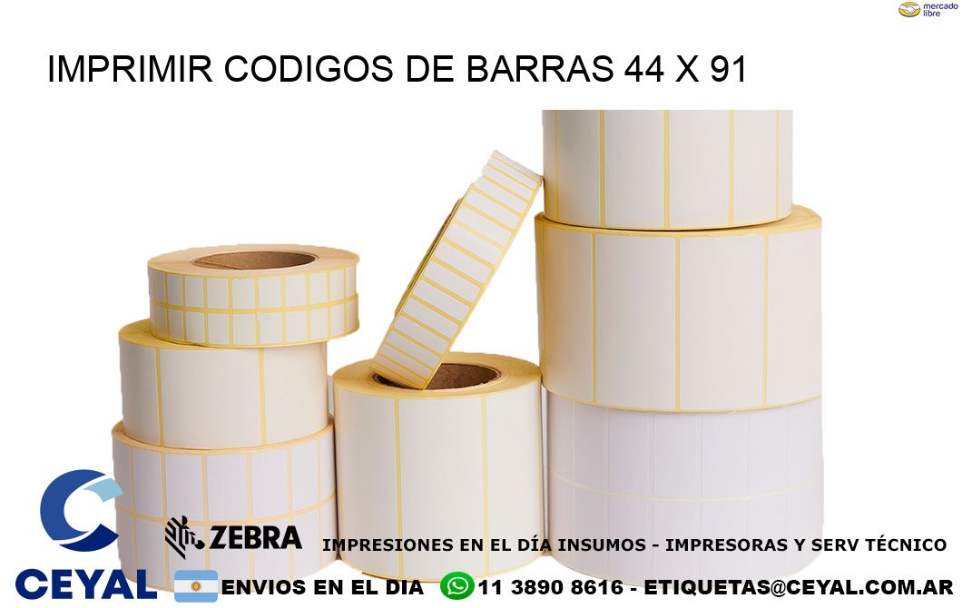 IMPRIMIR CODIGOS DE BARRAS 44 x 91