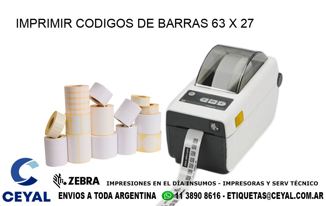 IMPRIMIR CODIGOS DE BARRAS 63 x 27