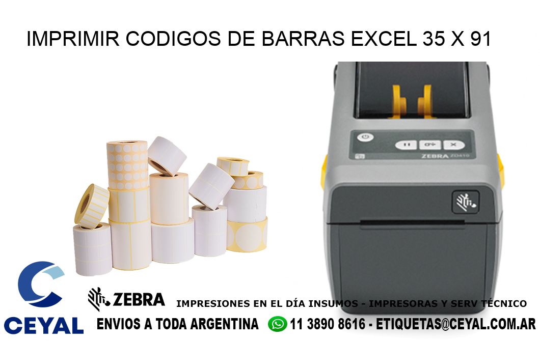 IMPRIMIR CODIGOS DE BARRAS EXCEL 35 x 91