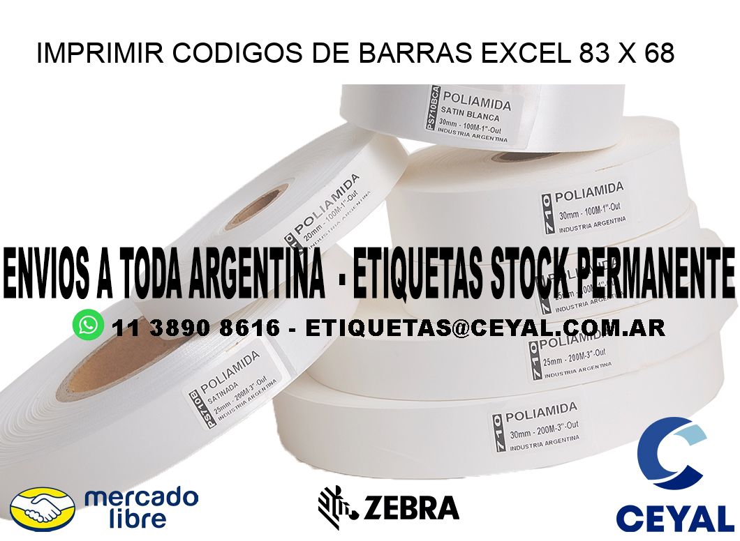 IMPRIMIR CODIGOS DE BARRAS EXCEL 83 x 68