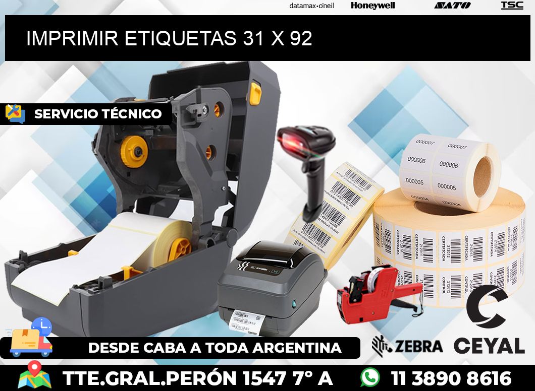 IMPRIMIR ETIQUETAS 31 x 92