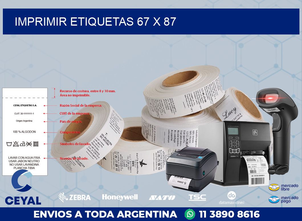 IMPRIMIR ETIQUETAS 67 x 87