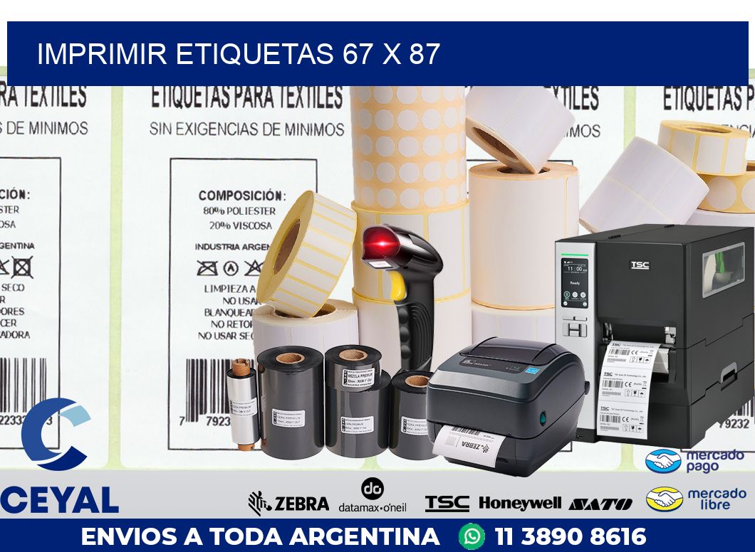 IMPRIMIR ETIQUETAS 67 x 87