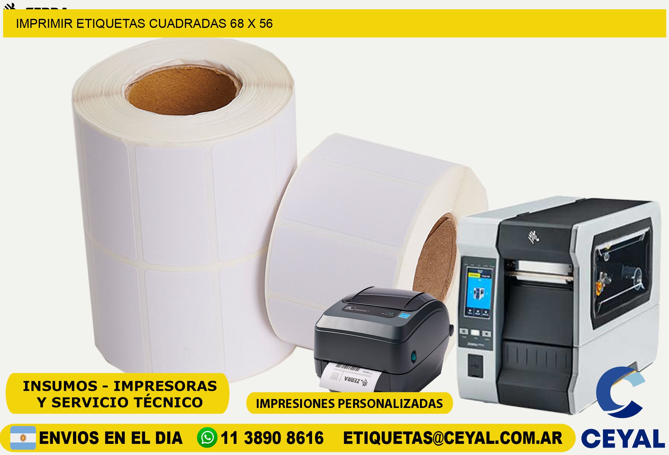 IMPRIMIR ETIQUETAS CUADRADAS 68 x 56