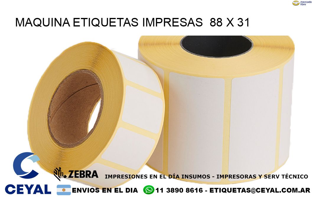 MAQUINA ETIQUETAS IMPRESAS  88 x 31