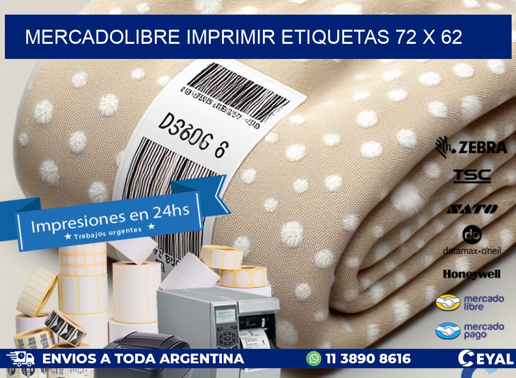 MERCADOLIBRE IMPRIMIR ETIQUETAS 72 x 62