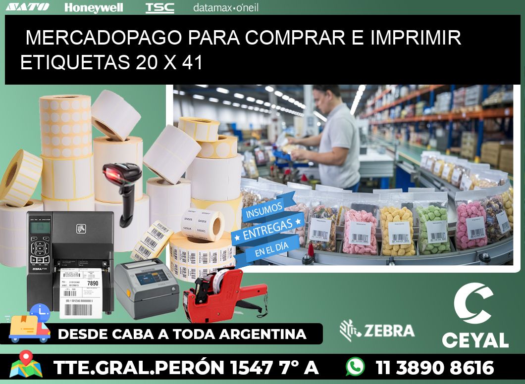 MERCADOPAGO PARA COMPRAR E IMPRIMIR ETIQUETAS 20 x 41