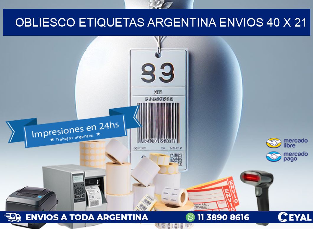 OBLIESCO ETIQUETAS ARGENTINA ENVIOS 40 x 21