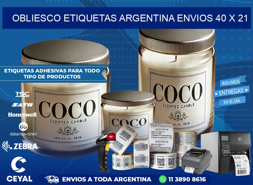 OBLIESCO ETIQUETAS ARGENTINA ENVIOS 40 x 21