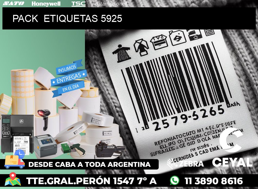 PACK  ETIQUETAS 5925