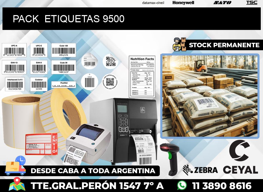 PACK  ETIQUETAS 9500