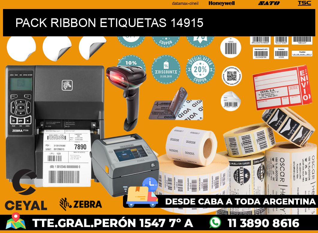 PACK RIBBON ETIQUETAS 14915