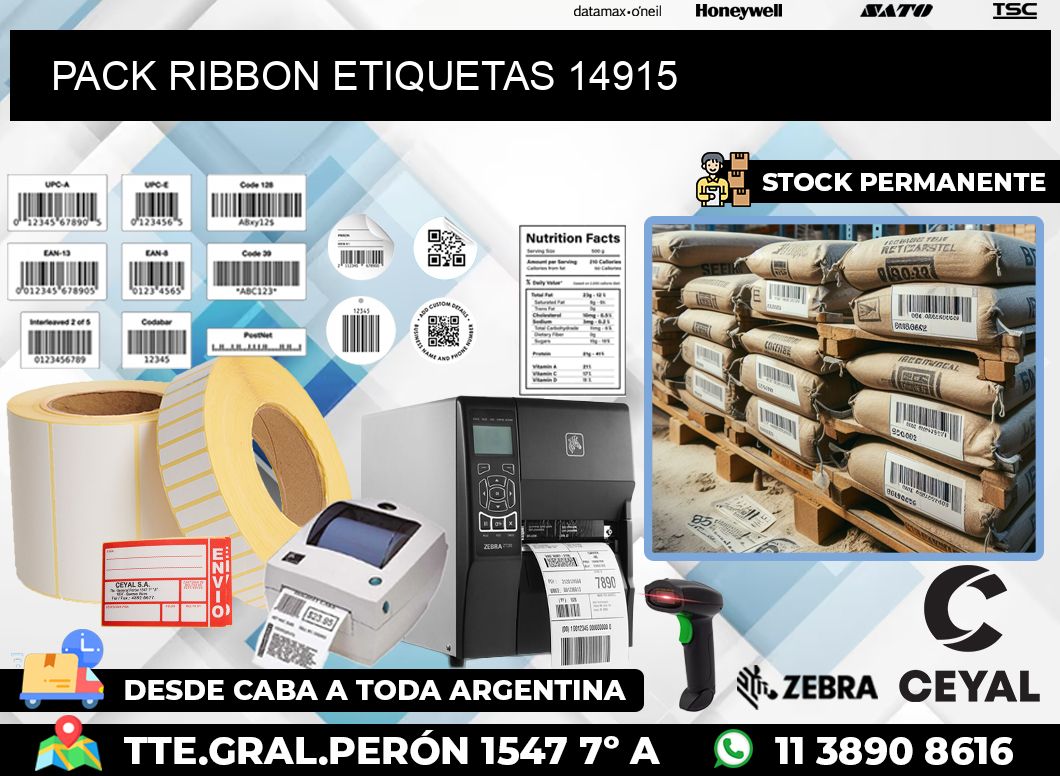 PACK RIBBON ETIQUETAS 14915