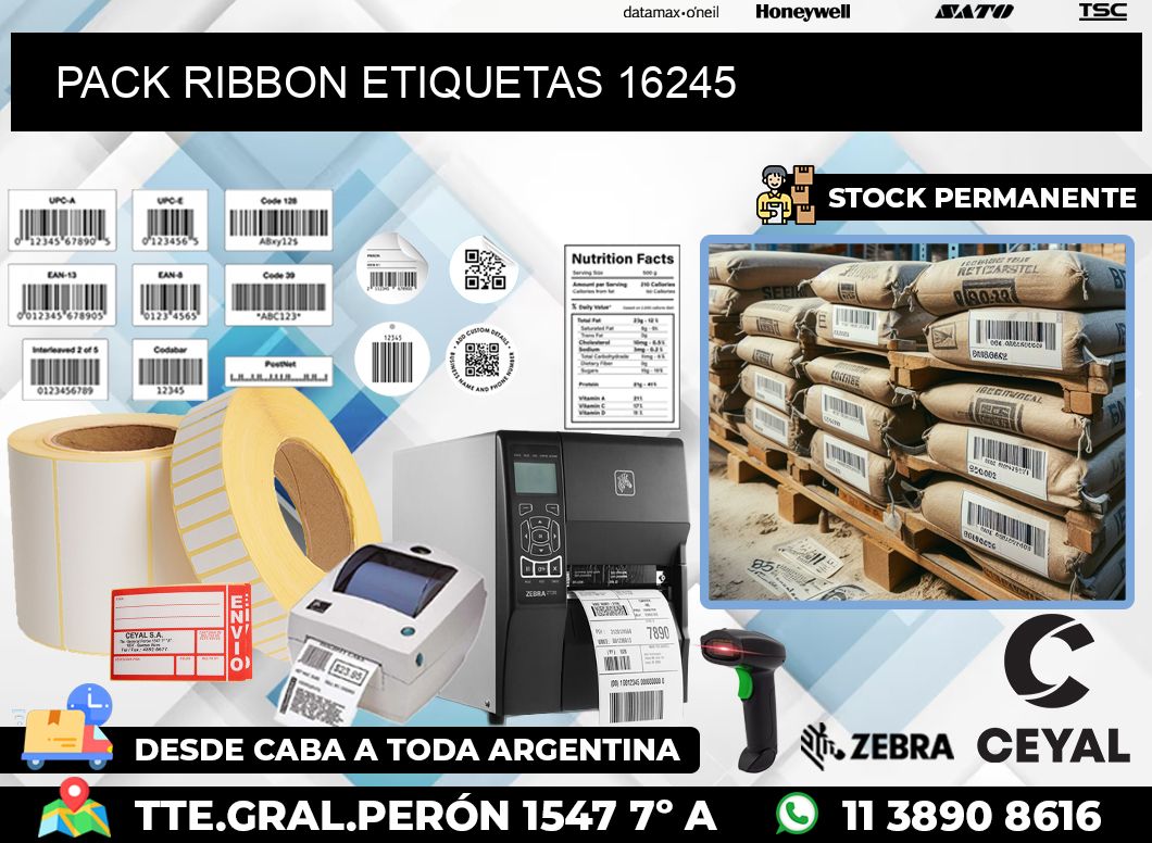 PACK RIBBON ETIQUETAS 16245