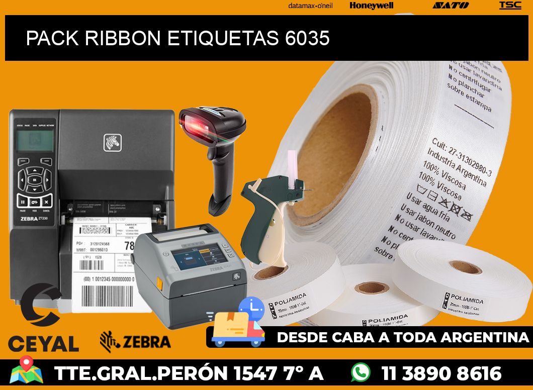 PACK RIBBON ETIQUETAS 6035