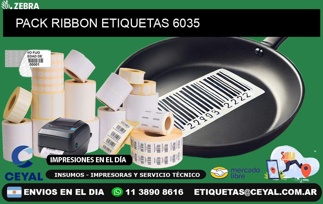 PACK RIBBON ETIQUETAS 6035