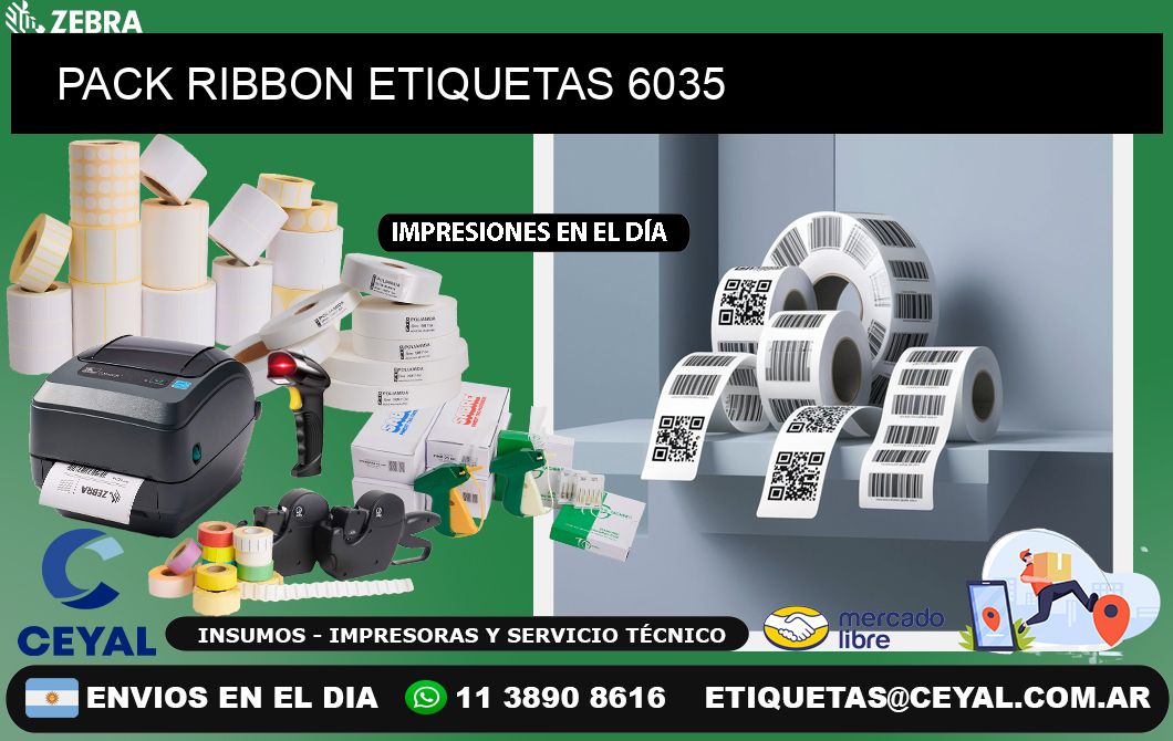 PACK RIBBON ETIQUETAS 6035