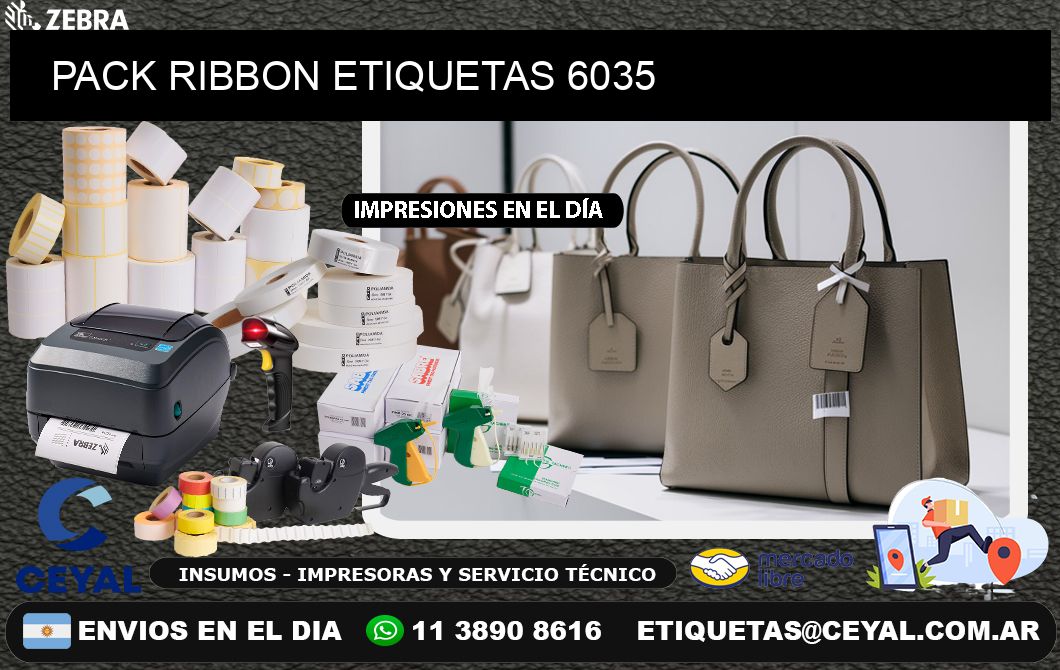 PACK RIBBON ETIQUETAS 6035