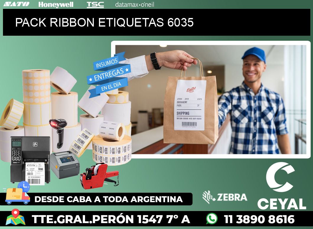 PACK RIBBON ETIQUETAS 6035