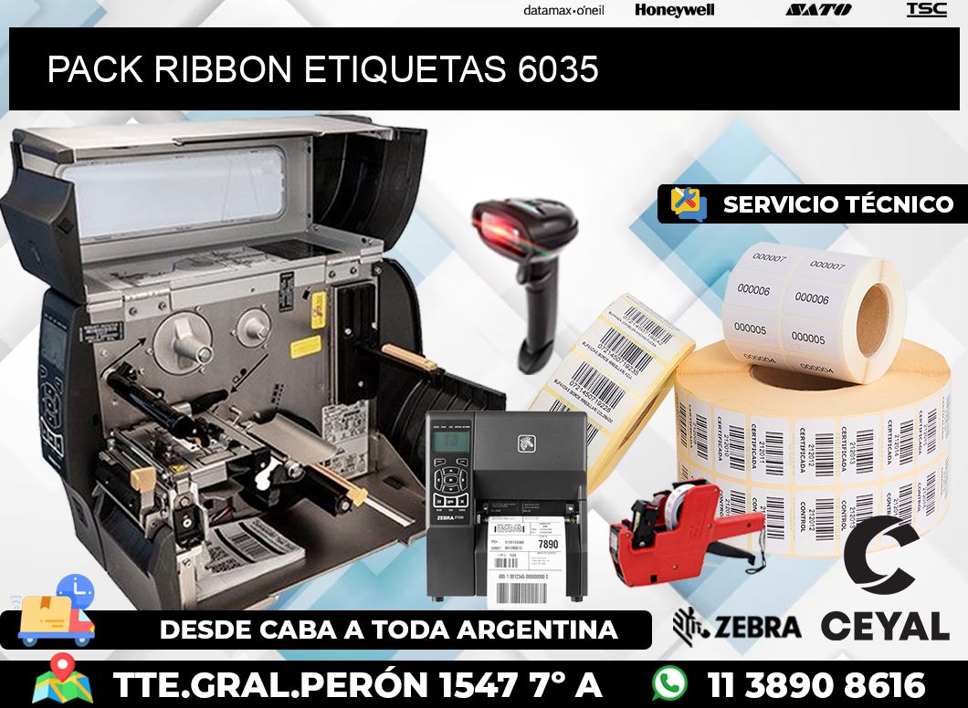 PACK RIBBON ETIQUETAS 6035