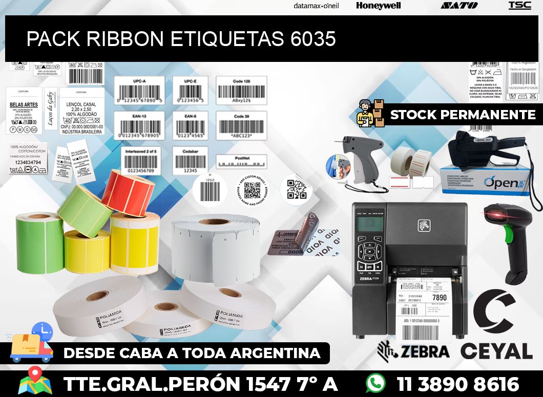 PACK RIBBON ETIQUETAS 6035