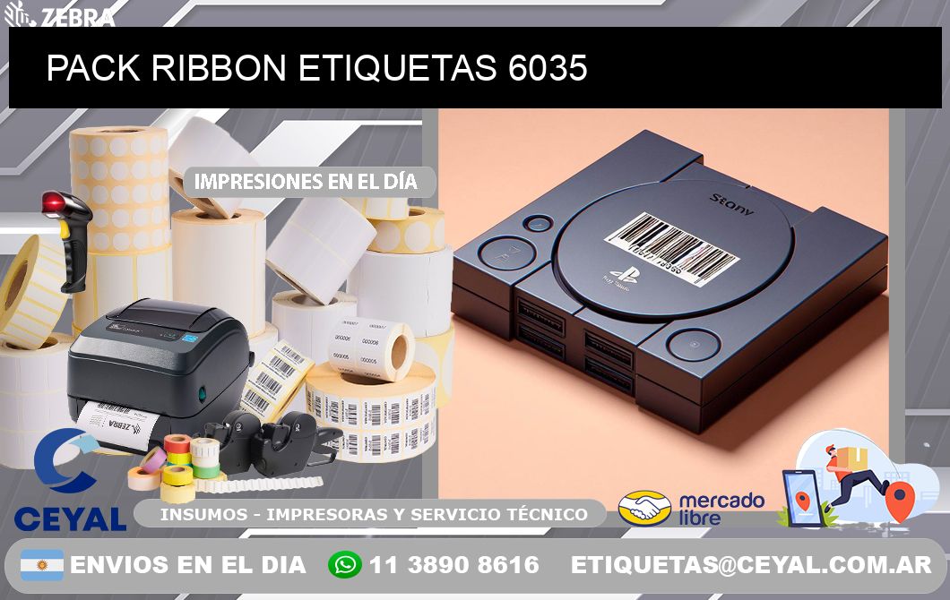 PACK RIBBON ETIQUETAS 6035