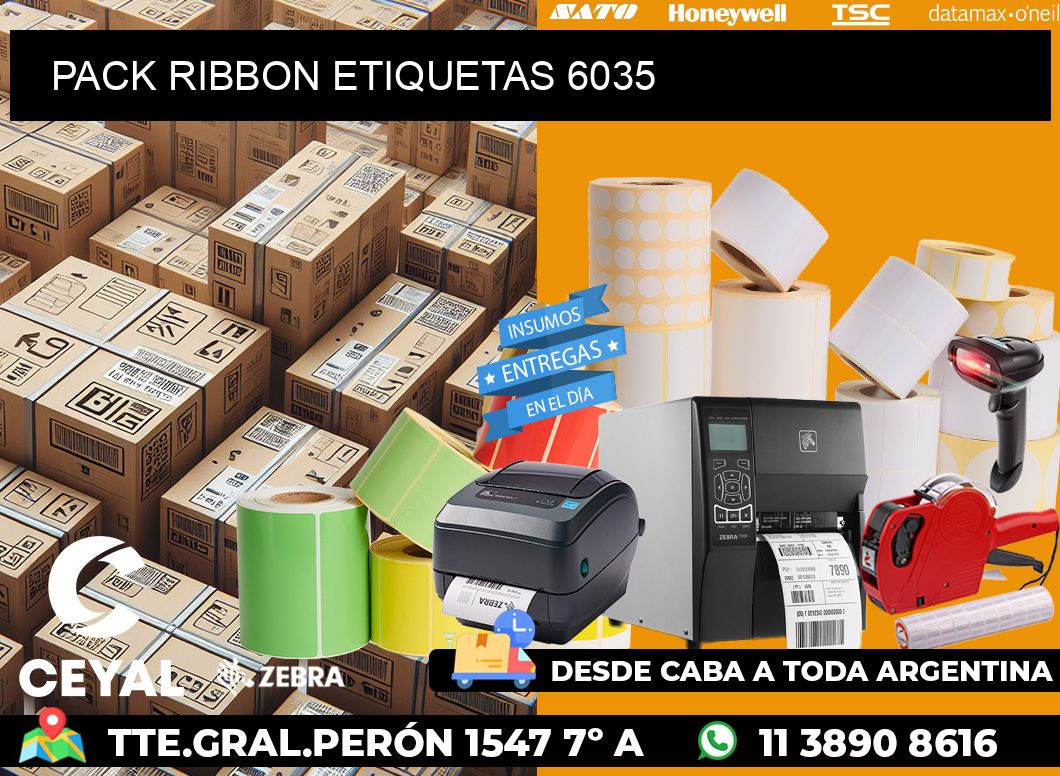 PACK RIBBON ETIQUETAS 6035