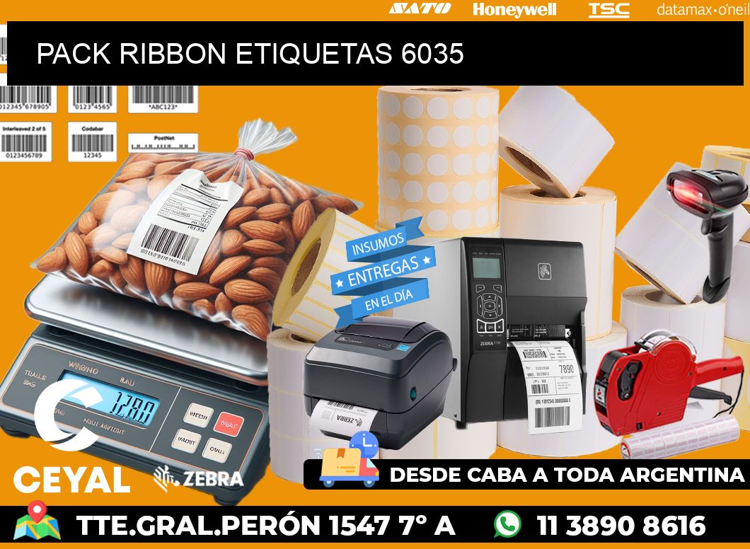 PACK RIBBON ETIQUETAS 6035