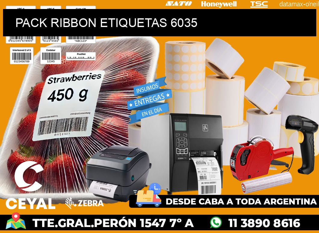 PACK RIBBON ETIQUETAS 6035