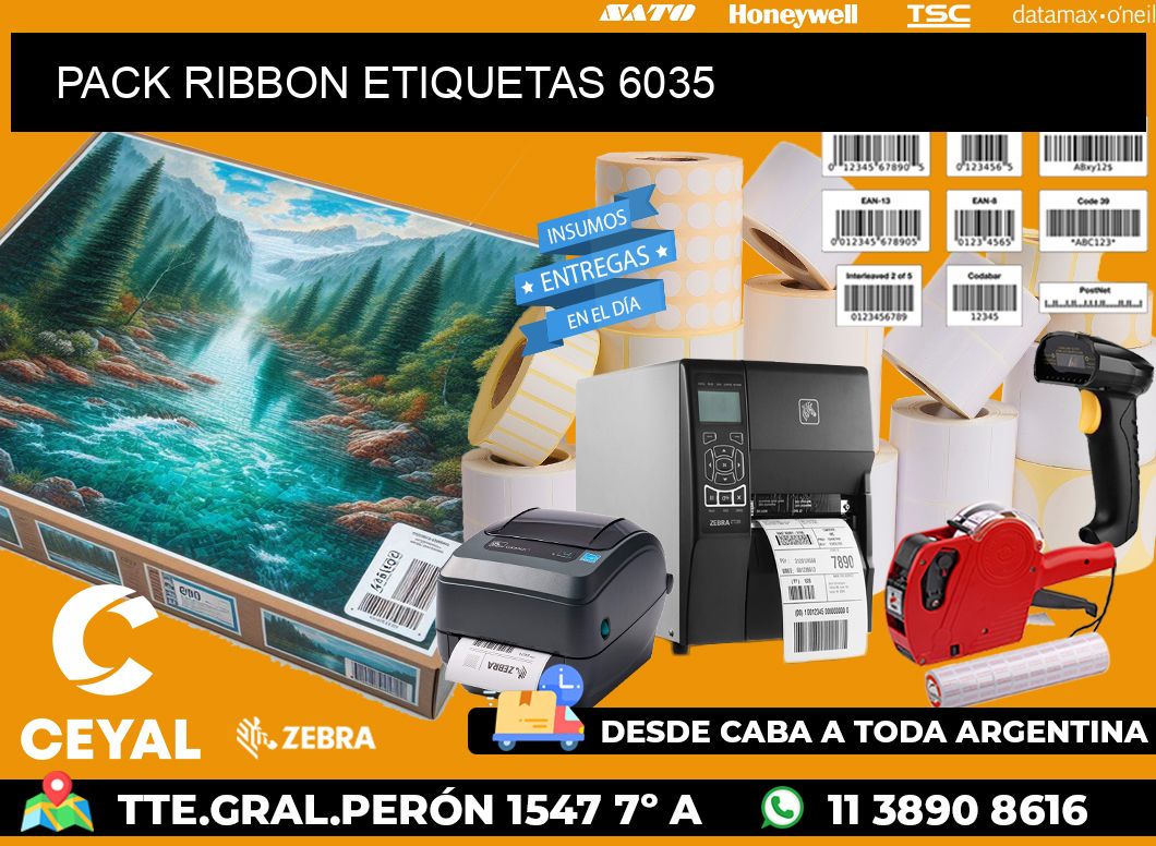 PACK RIBBON ETIQUETAS 6035