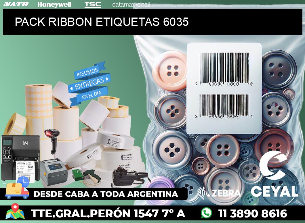 PACK RIBBON ETIQUETAS 6035