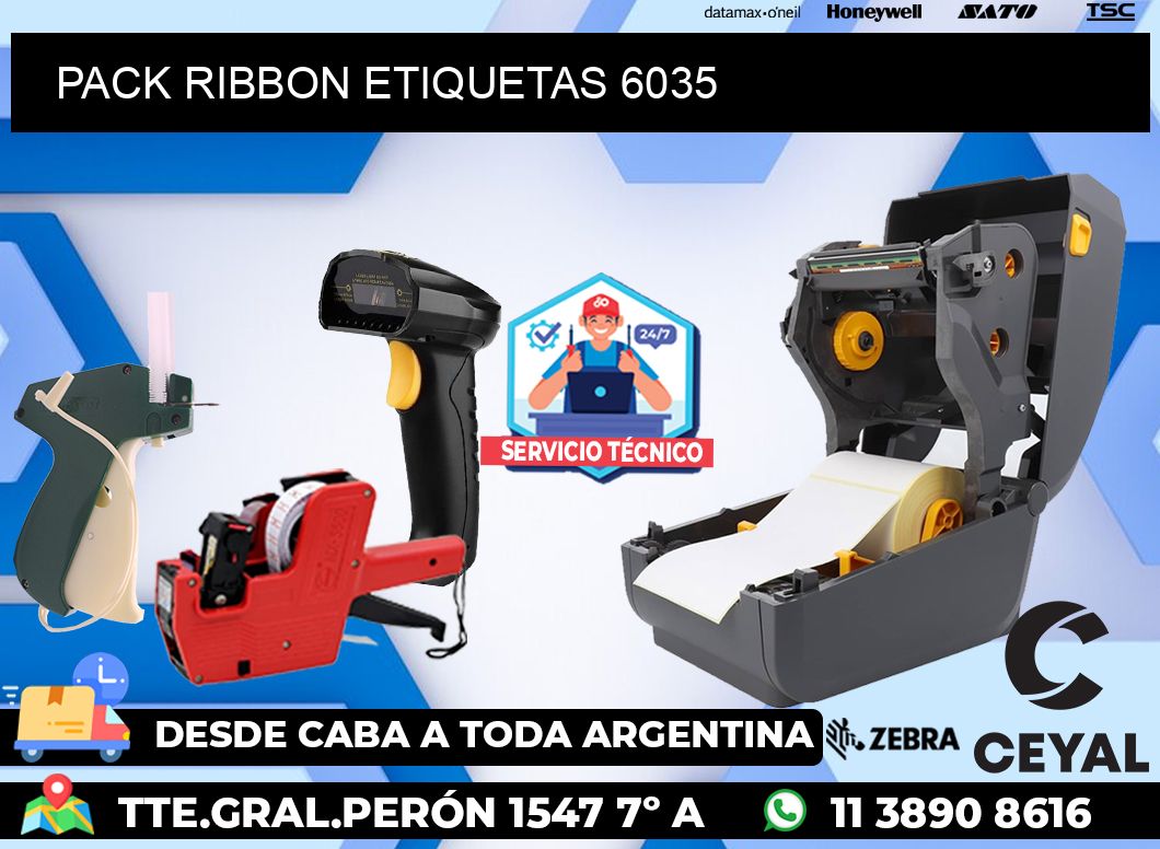 PACK RIBBON ETIQUETAS 6035