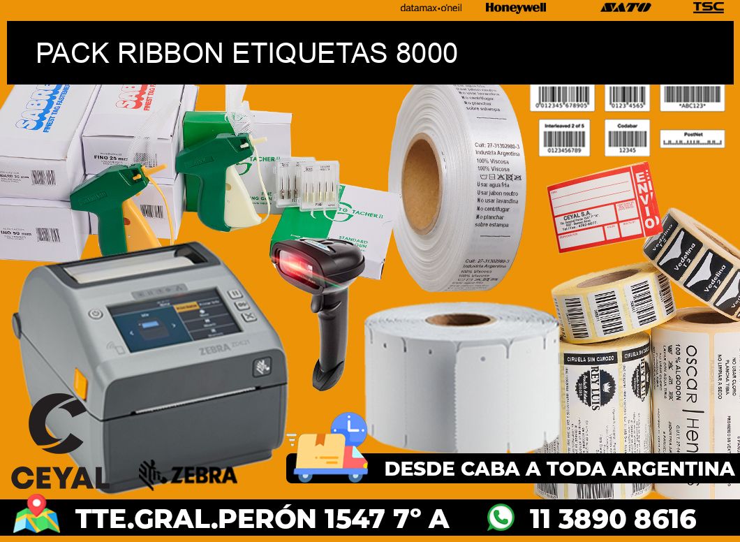 PACK RIBBON ETIQUETAS 8000