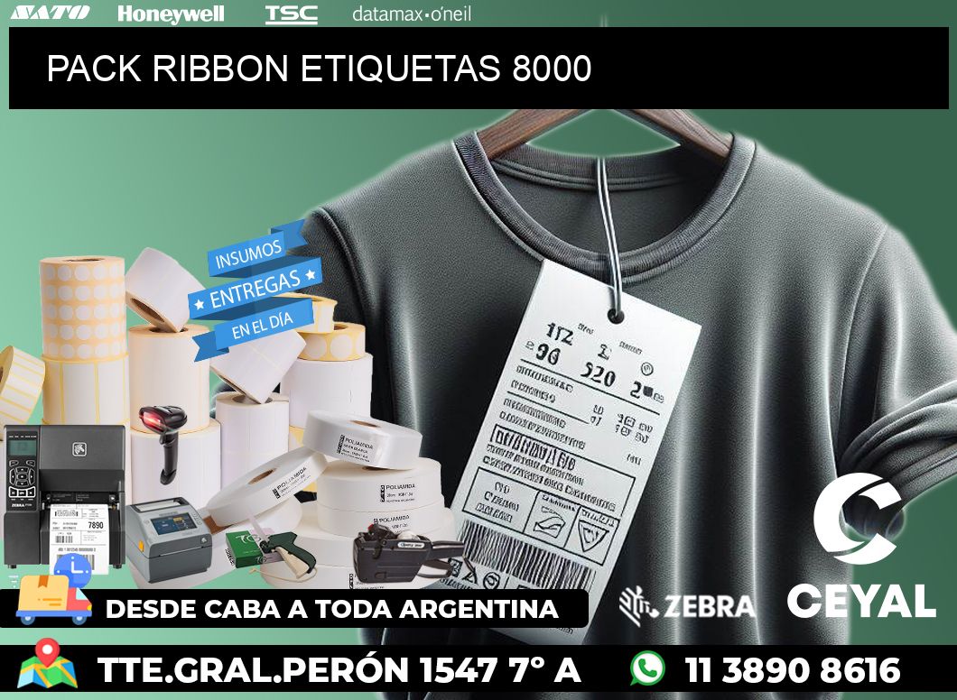 PACK RIBBON ETIQUETAS 8000