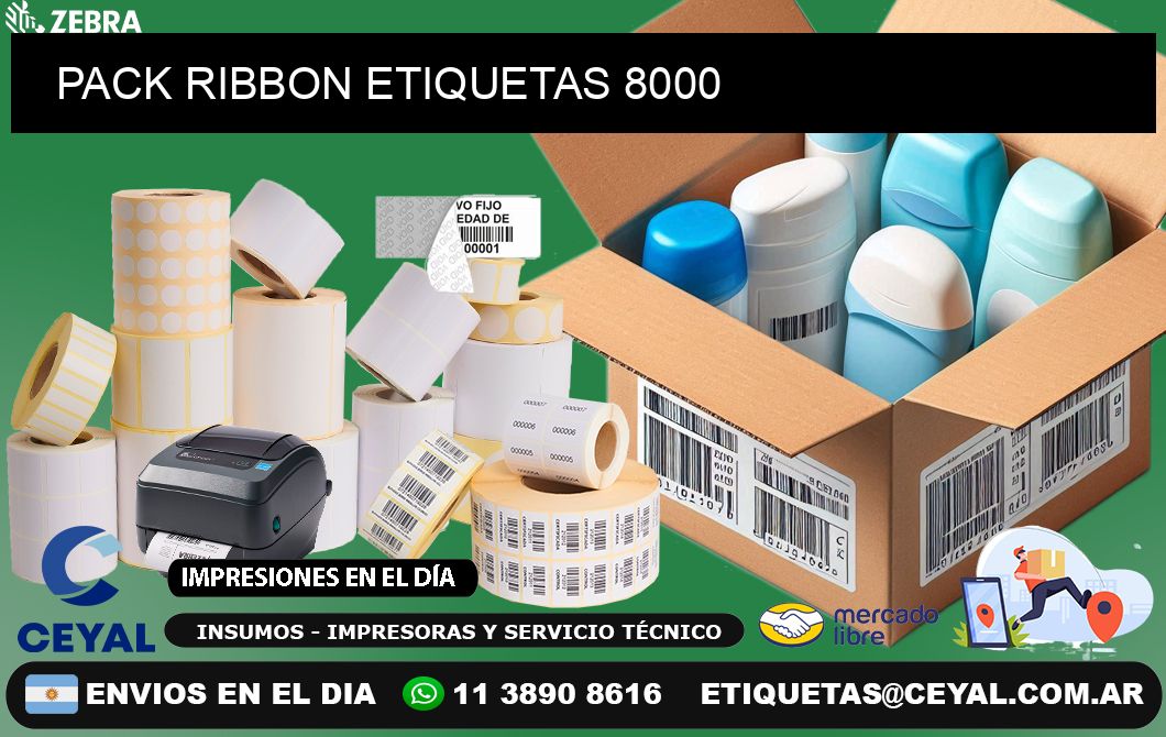 PACK RIBBON ETIQUETAS 8000