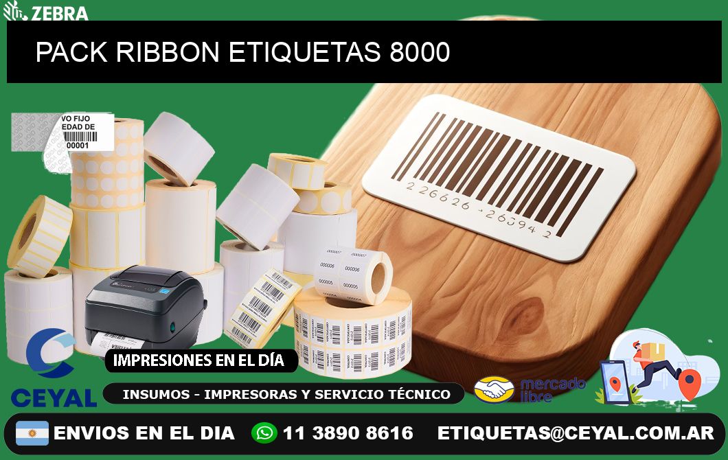 PACK RIBBON ETIQUETAS 8000