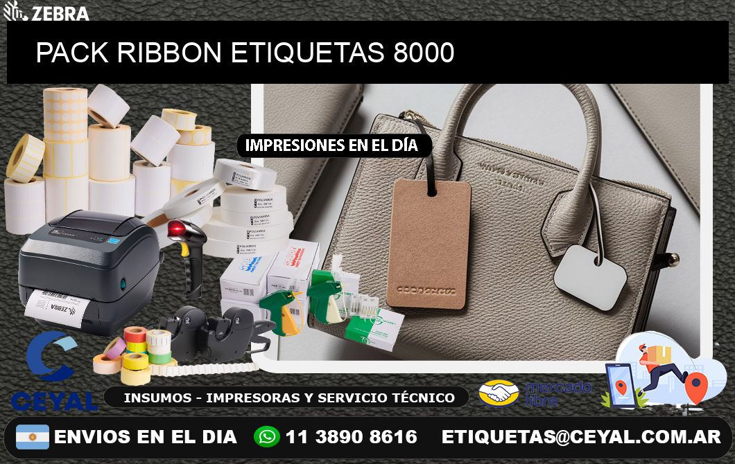 PACK RIBBON ETIQUETAS 8000