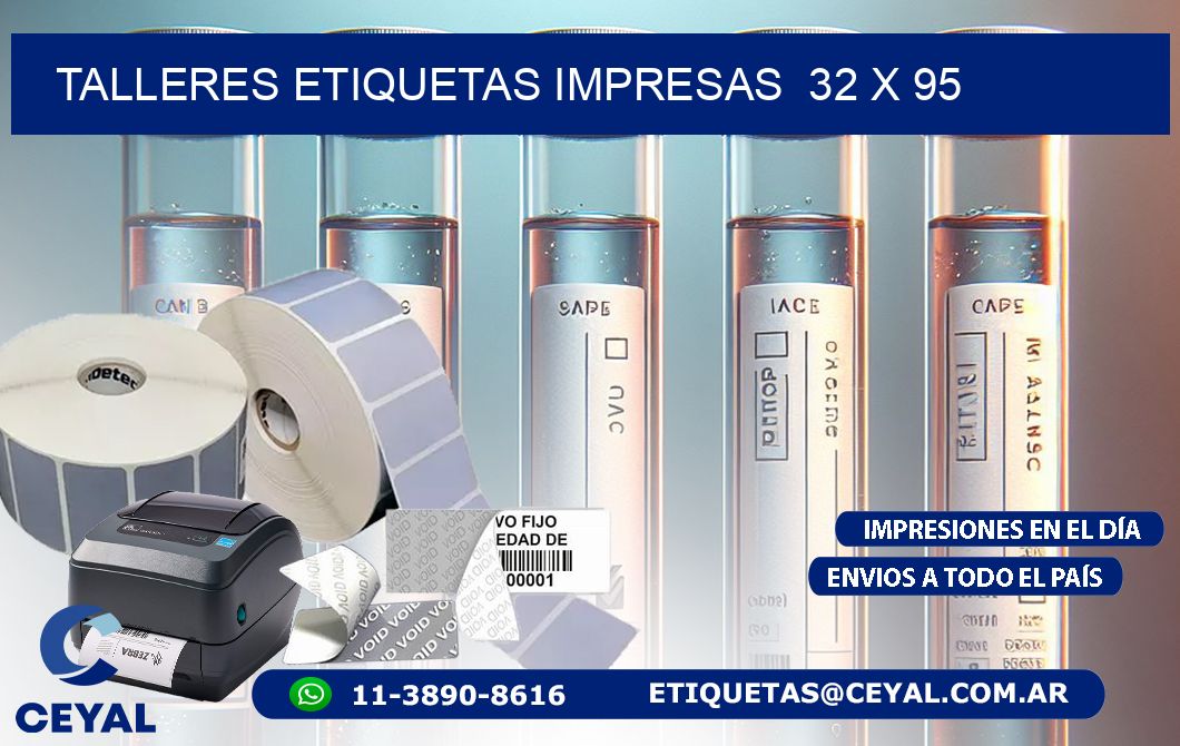 TALLERES ETIQUETAS IMPRESAS  32 x 95