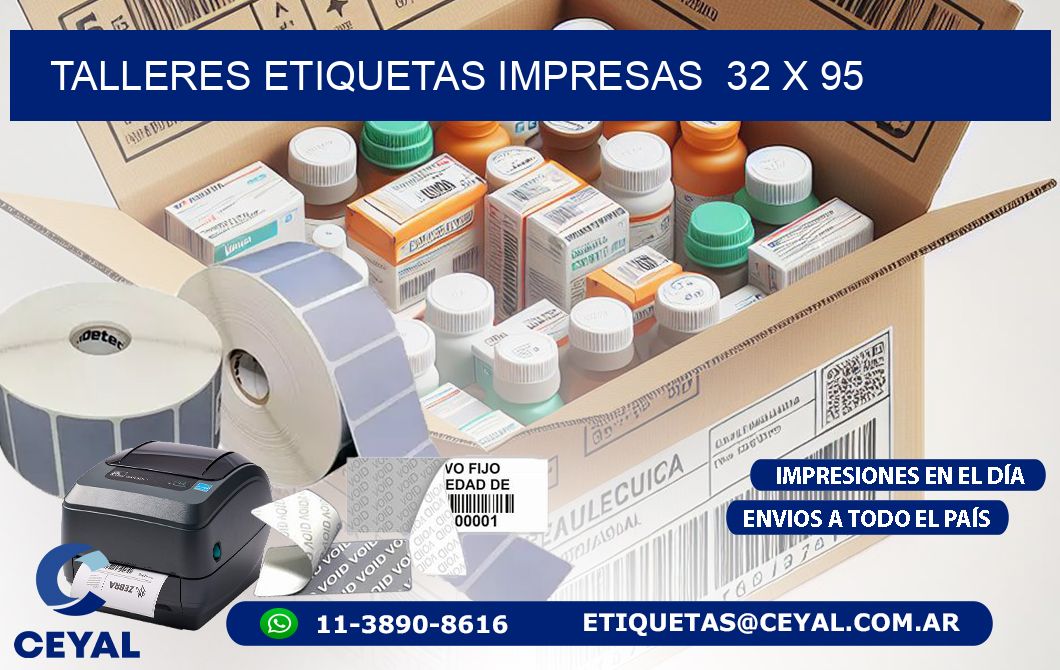 TALLERES ETIQUETAS IMPRESAS  32 x 95